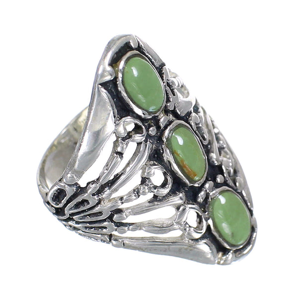 Southwest Turquoise And Silver Jewelry Ring Size 6-3/4 VX62403